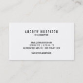 Carte De Visite Monogramme moderne sur noir carbone (Dos)