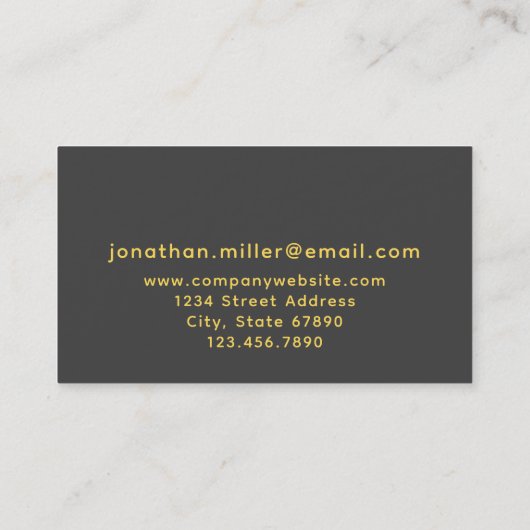 Carte De Visite Monogramme moderne tendance (Dos)