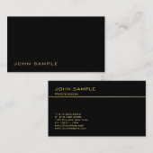 Carte De Visite Monogramme moderne tendance élégant Black Gold (Devant / Derrière)