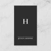 Carte De Visite Monogramme moderne tendance médias sociaux Black N (Dos)