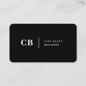 Carte De Visite Monogramme moderne tendance noir et blanc (Devant)