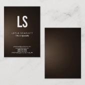 Carte De Visite Monogramme moderne tendance Sepia Brown (Devant / Derrière)