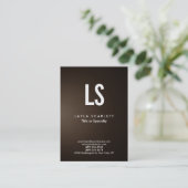 Carte De Visite Monogramme moderne tendance Sepia Brown (Debout devant)