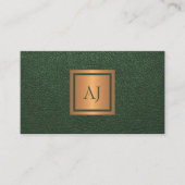 Carte De Visite Monogramme moderne unique or vert professionnel (Devant)