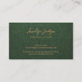 Carte De Visite Monogramme moderne unique or vert professionnel (Dos)