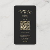 Carte De Visite Monogramme moderne V W Logo élégant Black Gold (Dos)