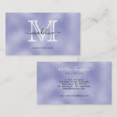 Carte De Visite Monogramme moderne violet à huile violette (Devant / Derrière)