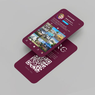 Carte De Visite Monogramme Monogramme Instagram Immobilier Rouge