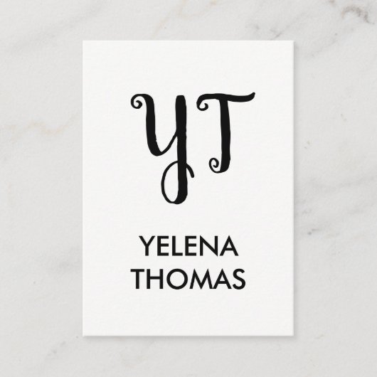 Carte De Visite Monogramme | Monogramme moderne Grunge (Devant)