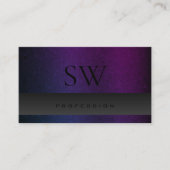 Carte De Visite Monogramme Motif de serpent bleu foncé violet (Devant)