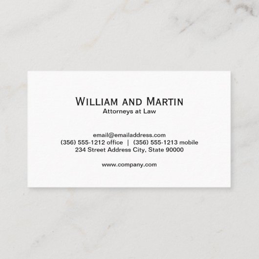 Carte De Visite Monogramme | Motif exécutif (Dos)