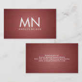 Carte De Visite Monogramme Motif géométrique (Devant / Derrière)