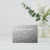 Carte De Visite Monogramme Motif géométrique Gris Gradient (Debout devant)