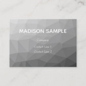 Carte De Visite Monogramme Motif géométrique Gris Gradient (Devant)