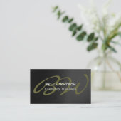 Carte De Visite Monogramme Motif gris tendance (Debout devant)