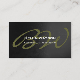 Carte De Visite Monogramme Motif gris tendance