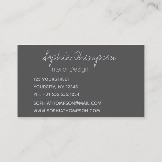 Carte De Visite Monogramme Motif holographique Iridescente Faux (Dos)