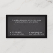 Carte De Visite Monogramme | Motif lié | Bordure (noir) (Dos)