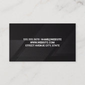 Carte De Visite Monogramme | Motif lignes | Black (Dos)