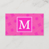 Carte De Visite Monogramme motif rose chaud cercles (Devant)