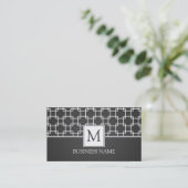 Carte De Visite Monogramme Motif simple Trellis noir (Debout devant)