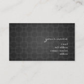 Carte De Visite Monogramme Motif simple Trellis noir (Dos)