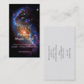 Carte De Visite Monogramme Music Tutor sur l'image spatiale de la  (Devant / Derrière)