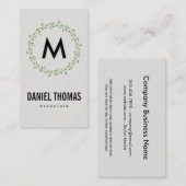 Carte De Visite Monogramme / naturel / couronne (Devant / Derrière)