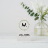 Carte De Visite Monogramme / naturel / couronne (Debout devant)