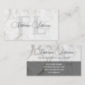 Carte De Visite monogramme naturel de calligraphie de surface en m (Devant / Derrière)