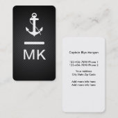 Carte De Visite Monogramme nautique moderne (Devant / Derrière)