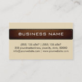 Carte De Visite Monogramme Néerlandais blanc cuir moderne look (Dos)