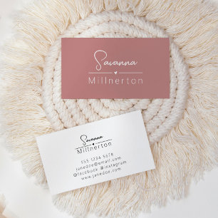 Carte De Visite Monogramme Neutre Moderne Minimaliste Élégant