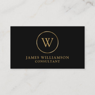 Carte De Visite Monogramme noir