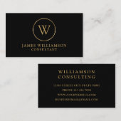 Carte De Visite Monogramme noir (Devant / Derrière)