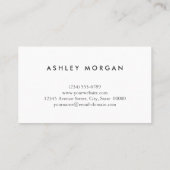 Carte De Visite Monogramme noir blanc - Coiffeuse Salon (Dos)