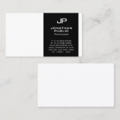 Carte De Visite Monogramme Noir Blanc Design moderne (Devant / Derrière)