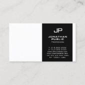 Carte De Visite Monogramme Noir Blanc Design moderne (Devant)