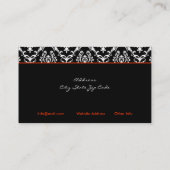 Carte de visite monogramme noir blanc élégant dama (Dos)