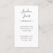 Carte De Visite Monogramme Noir Blanc Moderne Calligraphie Féminin (Dos)