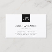 Carte De Visite Monogramme noir blanc moderne Modèle simple (Devant)