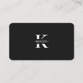 Carte De Visite Monogramme noir blanc moderne simple (Devant)