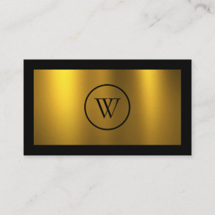 Carte De Visite Monogramme noir Chalkboard or Fusion simple modern