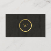 Carte De Visite Monogramme noir Chalkboard or Fusion simple modern (Devant)