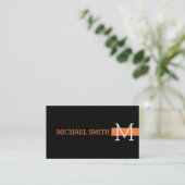 Carte De Visite Monogramme noir clair Mango Tango moderne (Debout devant)