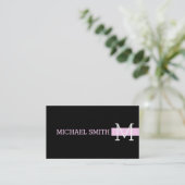 Carte De Visite Monogramme noir clair Shampooing moderne #2 (Debout devant)