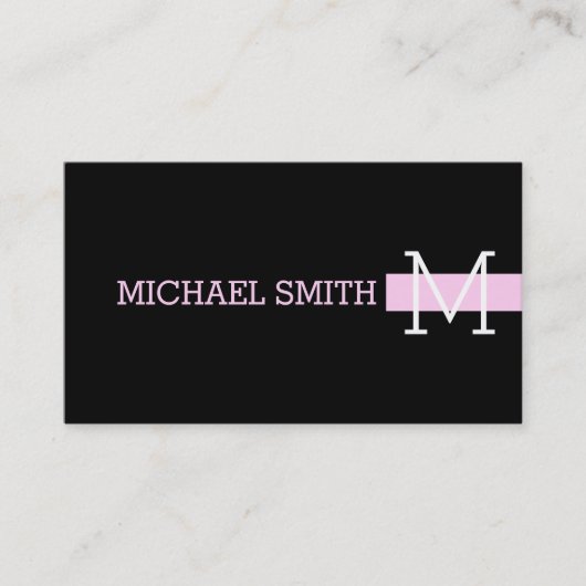 Carte De Visite Monogramme noir clair Shampooing moderne #2 (Devant)