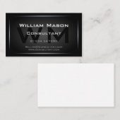 Carte De Visite Monogramme noir cool professionnel - Hi-Res (Devant / Derrière)