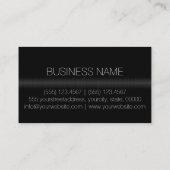 Carte De Visite Monogramme noir de luxe en métal inoxydable (Dos)