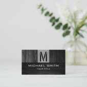 Carte De Visite Monogramme noir en bois (Debout devant)